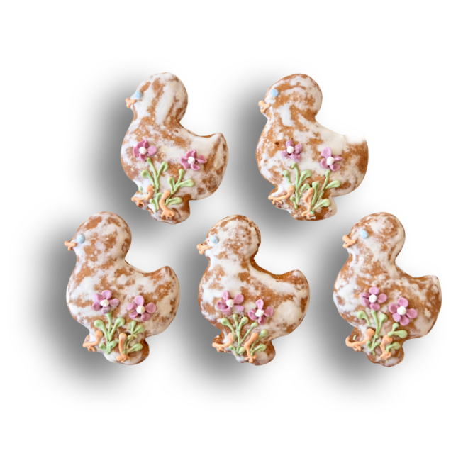 Okrašen medenjak - velikonočni piščančki 5/1 (cena za 5 kom)